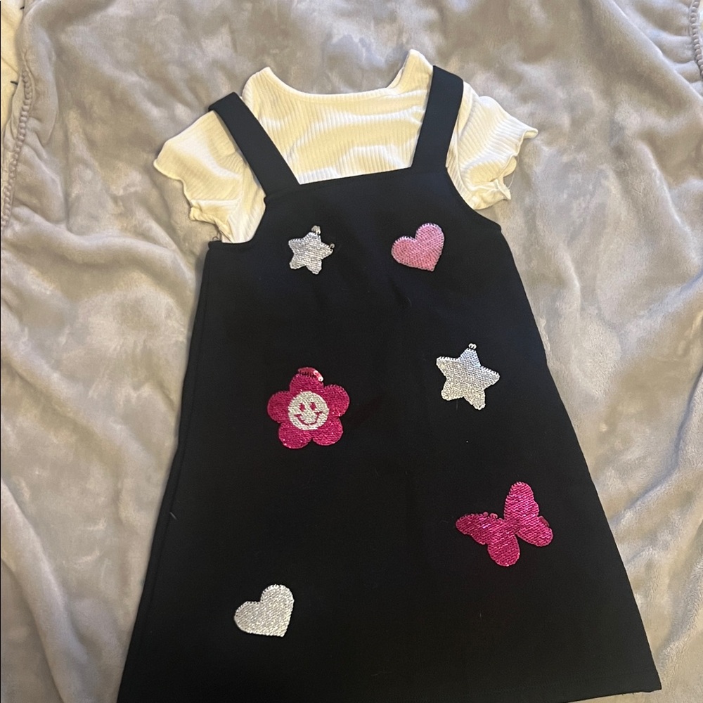 Black Dress with Pink & Silver Sequin